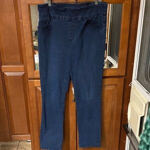 Gloria Vanderbilt Navy Women's Size 16 Pull-On Straight Leg Jeans Casual